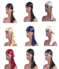 للجنسين رجال نساء ساتان باندانا باندانا قبعة حريري durag do do du Rag Long Headwrap Asslim Turban Band Bandanas6837308