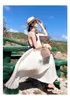 Casual Dresses Dress 2024 Summer Ladies Holiday Sling White Simple Fashion Fleated kjol Formellt tillfälle