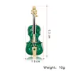 Violin Brooch Enamel Guitar Shaped Rhinestone Brooches Corsage Pins Fashion Women Jewelry