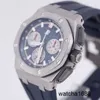 Designer-Kristall-AP-Uhr Royal Oak 26420TI Blue Disc Chronograph Herrenuhr Titan Metall Automatik Schweizer Luxusuhr Datumsanzeige Gesamtdurchmesser 43 mm