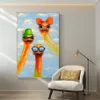 Colorful Bird Posters Canvas Prints Modern Home Decor Ostrich Pictures Wall Art Pictures For Living Room Graffiti Street Art302o