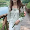 Blouses Femme Chemises Nouveau printemps lin coton chemise hauts décontracté filles blanc Blouse femmes longue Sle coréen femmes Blouses Femme doux Blusas 11700L24312