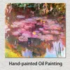 Płótno Art Olej obrazy Ręcznie malowany Claude Monet Water Lilie Lilie Reprodukcja do salonu Dekorowanie ścian 265r