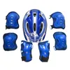 7st Boys Girls Roller Skating Lätt andas praktiska handledsvakter Skyddsutrustning Set Skate Cycling Safety Helm 240227