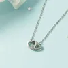 Pendentifs KOFSAC belle mode deux amour coeur pendentif collier pour les femmes saint valentin cadeau 925 en argent Sterling chaîne claviculaire