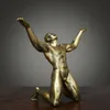 12 5 tum Art Deco Bronze Sculpture Creative Abstract Figure Staty Dekorativ192n