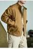 Herrenjacken Männer Vintage Casual Baumwolle Herbst Stehkragen Minimalistischer Basic Style Frühling Brauner Mantel Retro 90er Jahre Kleidung