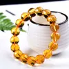 Titânio extravagante brasileiro redondo grânulo amarelo 128 rosto corte pulseira versão coreana moda casal cristal jóias clássicos aço