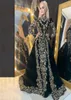 Caftan marroquino veludo muçulmano vestidos de noite com trem destacável mangas compridas vestidos de celebridades cristal formal feminino árabe dubai4465733