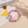 Bracelet en perles de pop-corn pour enfants et femmes, joli pendentif nuage arc-en-ciel, breloque pour filles, L24213