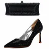 Design italien cristal diamant femmes Stiletto luxe fête de mariage dîner noël amant chaussures et pochette ensemble 240228