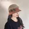 Ampla borda chapéus balde chapéus nicho designer coreano retro cor misturada lã boina temperamento japonês moda pilha chapéu hipster mulher q240312