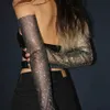 Protective Sleeves Sexy Shiny Fishing Net Arm Sleeve For Women Summer Thin Long Breathable Club Music Party Glove 231220 L240312