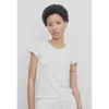 여자 T 셔츠 여름 통근 미세 비스코스 둥근 목 단색 단락 패션 티셔츠 여성