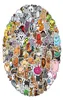Coole 50100 Stück Kawaii-Aufkleber mit süßen Haustieren für Kinder, Mädchen, Schreibwaren, Scrapbooking, Skateboard, gemischte zufällige Cartoon-Vinylaufkleber9888226