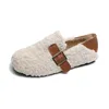 Riemschoenen 2024 200 WOL MOCASINES GEZOMEN CASUAL Women Sheep Burflatten Winter Kale voet katoen dame Warm lamswool Loafers Fleeces Ballets 768 143