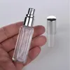 10 ml 1/3 unz długie wąskie perfumy Atomizer kwadratowy Kształt Pusta uzupełnione przezroczyste szklane butelki rozpylacze VBEOA Hajqc