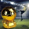 Deko-Objekte, Figuren, Weltmeisterschaft, europäischer Fußball, Ballon D'Or, Goldener Ball, Trophäe, Souvenir, Fußball, kugelförmig, DHAMPION Pl3017