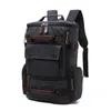 Mochila masculina de lona vintage, bolsa escolar para viagem, grande capacidade, mochila para laptop, alta qualidade 240227