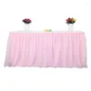 Pano de mesa ABSF Tule Saia Capa Rosa Aniversário Decoração de Casamento Bolo Sobremesa Arranjo