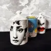 Ceramic Candle Holders Handmade Incense Candles Jar Girl Face Red Lip Cloud Cup Living Room Study Ornaments Home Decor Crafts285n