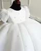 Girl's Dresses New Lace Christening Gowns For Baby Girls Crystal Floral Beads Baptism Dresses Infant Newborn First Communion Dress for Birthday L240311