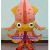 Costumi mascotte Polpo rosa Devilfish Polpi Seppie Inkfish Seppia Calamari Calamari Costume mascotte per adulti Grandi magazzini Grazie Volontà Zx2371