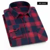 Chemises décontractées pour hommes 2024 Hommes Flanelle Plaid Coton Chemise Poitrine Poche Smart Classique Contraste Standard-Fit Manches Longues
