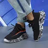 Walking Shoes Casual Shoes Flying Weaving Thick Sole Shoes Graffiti Craft Trendy Fashion Couple Casual Sports Lightweight and Comfortable Socks Female