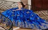 فساتين رويال الأزرق quinceanera مع دانتيل زين العنق الحلو 16 فستان Vestido de 15 Anos Ball Prom Vorts7059932