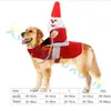 Vêtements de Noël pour chiens de Noël Costumes de Père Noël Festival du Nouvel An Habillage Vêtements pour animaux de compagnie Fête de Noël Cosplay Santa Dog Red Coat2253