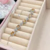 2024 Ins Top Sell Wedding Bracelet Sparkling Luxury Jewelry 925 Sterling Silver Oval Cut Champagne Diamond CZ Gemstones Party Elegant Women Bangle Gift