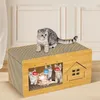 Cat Scratcher Box Hourd Duty Scratch Padboard Cat Scrather Spacace chaton Scratch Scratch Lounge Lit House Cat House et Cat 240301