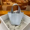 10A Mirror+ Top Quality Picotin lock Bag Women Purse Tote Bucket Bags Handmade Luxury Designer Handbags Classic Fashion Togo Leather Canvas Shopping bag with gift box