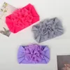 Haarschmuck Blume Jacquard Kinder Kopfbedeckungen Bänder Netzgarn Headwraps für Babygirls Chiffon Weiches elastisches Stirnband Baby Mädchen