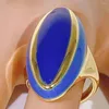 أقراط القلادة مجموعة من الحجر الأخضر الخاتم الكبير للفتيات الذهب الذهب خطوبة حفلة Multicol Oval Women Rings المجوهرات الأزياء