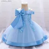 Robes de fille 6 12 24 36 mois bébé filles robe gros noeud fête de mariage élégante petite robe de princesse enfants cadeau d'anniversaire robes de noël L240315