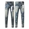 Designer Men's Jeans Purple Brand Jeans American High Street Painted 90421