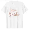 Dames T-shirt team bruid als T-shirt bruidsmeisje wit roze tops bruids bruiloft verloving tshirt vrijgezellenfeest tees EVJF T-shirt L24312