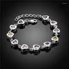 Charm Bracelets Silver Color Heart-shaped Bracelet With Austrian Crystal Jewelry Luxury Romantic Gift For A Woman Global