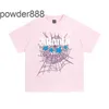 Sp5der aranha web espuma impresso manga curta 2024 primavera/verão novo casal moda marca camiseta uni4 t8hl cvqh