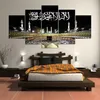 Art mural populaire toile sans cadre mode abstraite 5 pièces peintures à l'huile décoratives islamiques images modernes musulmanes décor à la maison 2221