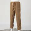 Pantaloni da uomo Pantaloni a tubo dritto da uomo Primavera Autunno Sport Flanella Moda allentata Streetwear Pantaloni Pantaloni da jogging con coulisse per uomo