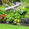 Decoraciones de jardín Avión de metal Molino de viento 3D Super Fortress Aircraft Spinner para decoración al aire libre