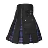 Męskie szorty spódnica vintage Scotland Kilt Gothic Fashion Kendo Pocket Punk Sprts Scottish Clothing Casual Streetwear Autumn