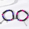 Beaded 1Set Elastic Beads Love Magnetic Attraction Couple Bracelet Tv Girl Matching Bracelets Who Really Cares Album Inspired BraceletsL24213