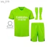 Fans Tops voetbalshirts COURTOIS 2024 GK voetbalshirt Real set uniformen volwassen kidsH240313