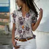 Chemisiers femme Chemises Vintage chemise femme Haiian col en v 5xl chemise vacances d'été courtes Sle fleurs chemises et chemisiers nouveaux vêtements surdimensionnés L24312
