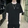 サマーメンズコットン半袖TシャツメンズウェアコットンメンズTシャツルーズカジュアルトレンディ服