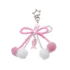 Porte-clés Bowknot Peluche Boule Pendentif Y2K Téléphone Charme Chaîne Sangle Sac Décoration Lanières